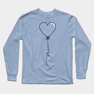 Mothers Day Heart Balloon - Mum - Commonwealth Spelling Long Sleeve T-Shirt